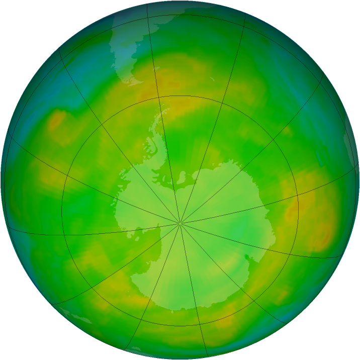 Antarctic ozone map for 02 December 1988